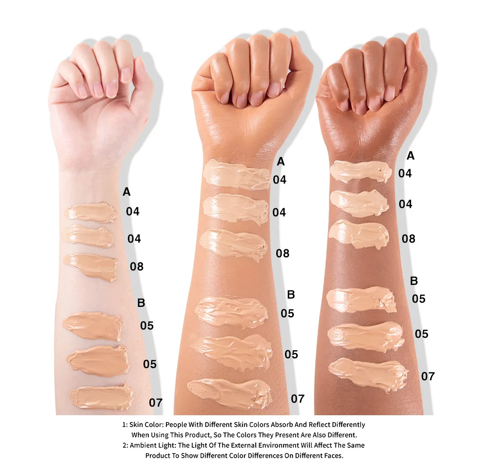 コンシーラーファンデーションセット、自然でクリア、肌の色調を明るくし、肌に潤いを与え、美容メイクアップセット、長時間持続するコンシーラー