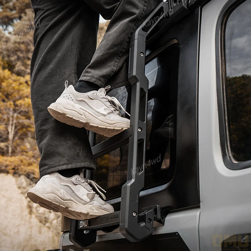 ملحقات خارجية للطرق الوعرة 4x4 سلسلة OMU Genesis سلم جانبي للنافذة الخلفية من الألومنيوم لعام 2018 + Jeep Wrangler JL & Gladiator JT #4