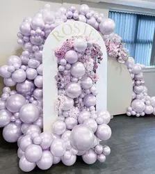 Pearl Purple Balloons Double Stuffed Lilac Pearl Balloon Garland Light Purple Balloons Birthday Baby Shower Wedding Party Decor