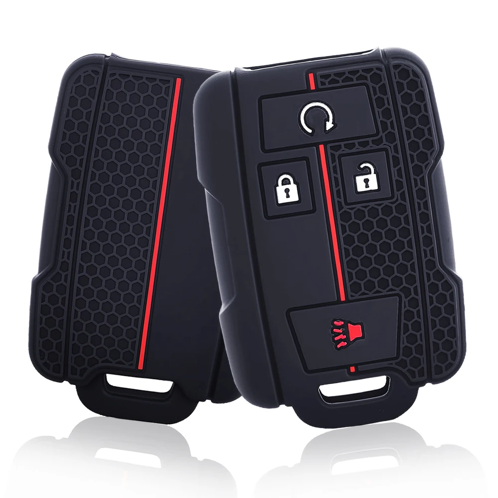 Capa de chave de carro de silicone para Chevrolet Colorado Silverado 1500 2500HD 3500HD GMC Yukon Sierra Canyon protetor de chave remota