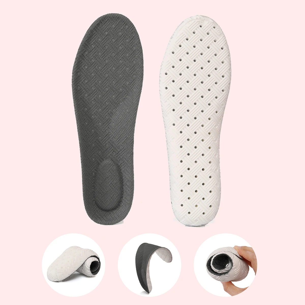 

Sports Insoles for Shoes PU Sole Soft Breathable Shock Absorption Cushion Arch Support Insoles Comfortble Shoe Steppers