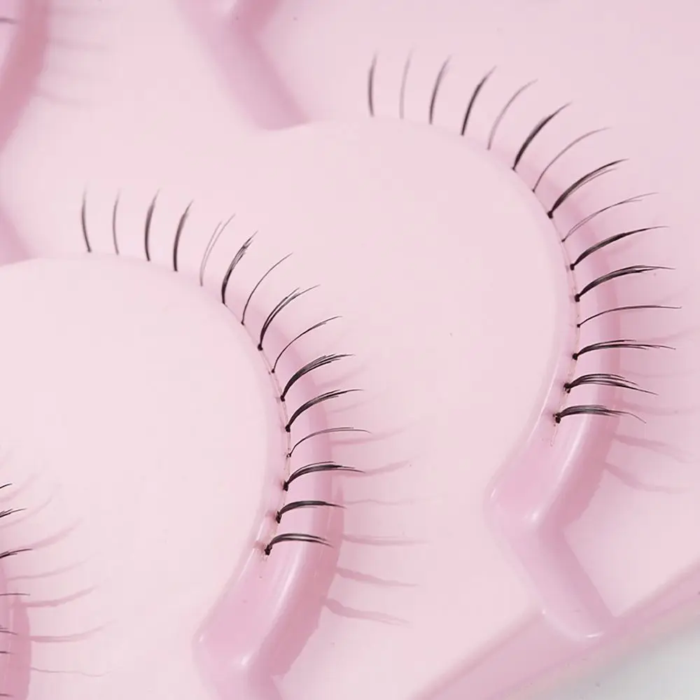 5pairs Natürliche Ganze Paar Untere Wimpern Transparente Stiele DIY einteiliges Gefälschte Wimpern Kleine Teufel Wimpern Verlängerung Frauen
