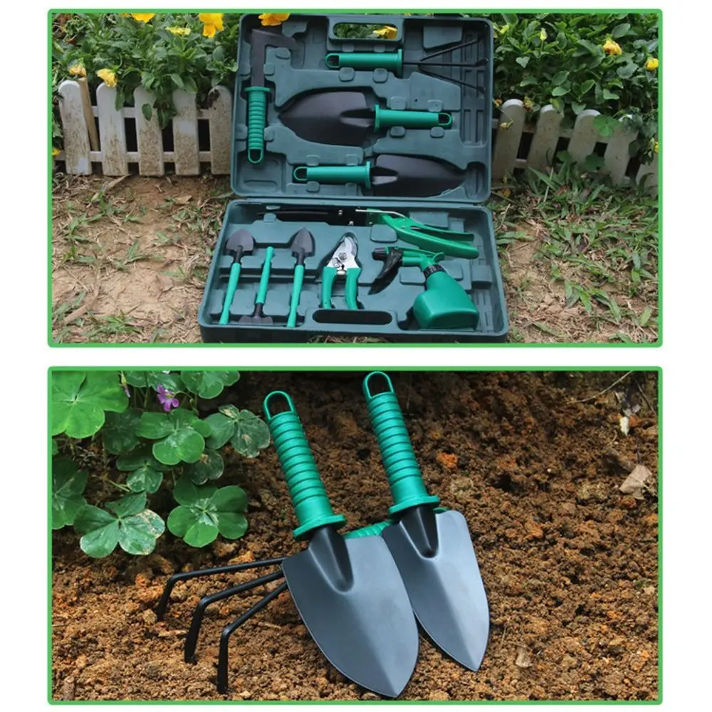 5/10Pcs Floral Print Horticultural Planting Tools Set Non-Slip Grip Ergonomic Handle Planting Garden Tools Kit Weeder Pruner