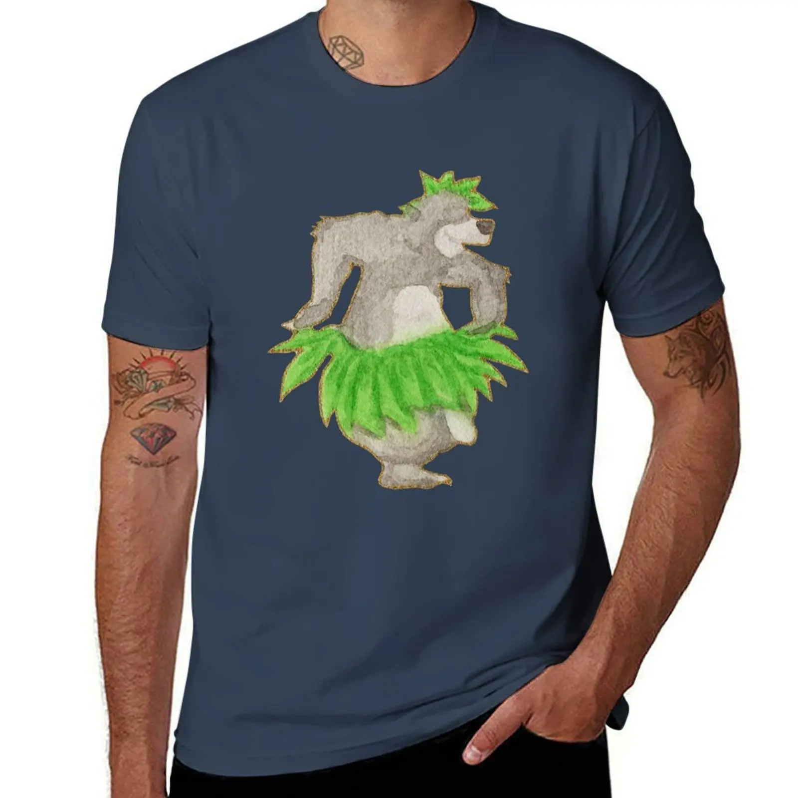 Camiseta con silueta de acuarela de El libro de la selva, Baloo, camiseta para vacaciones