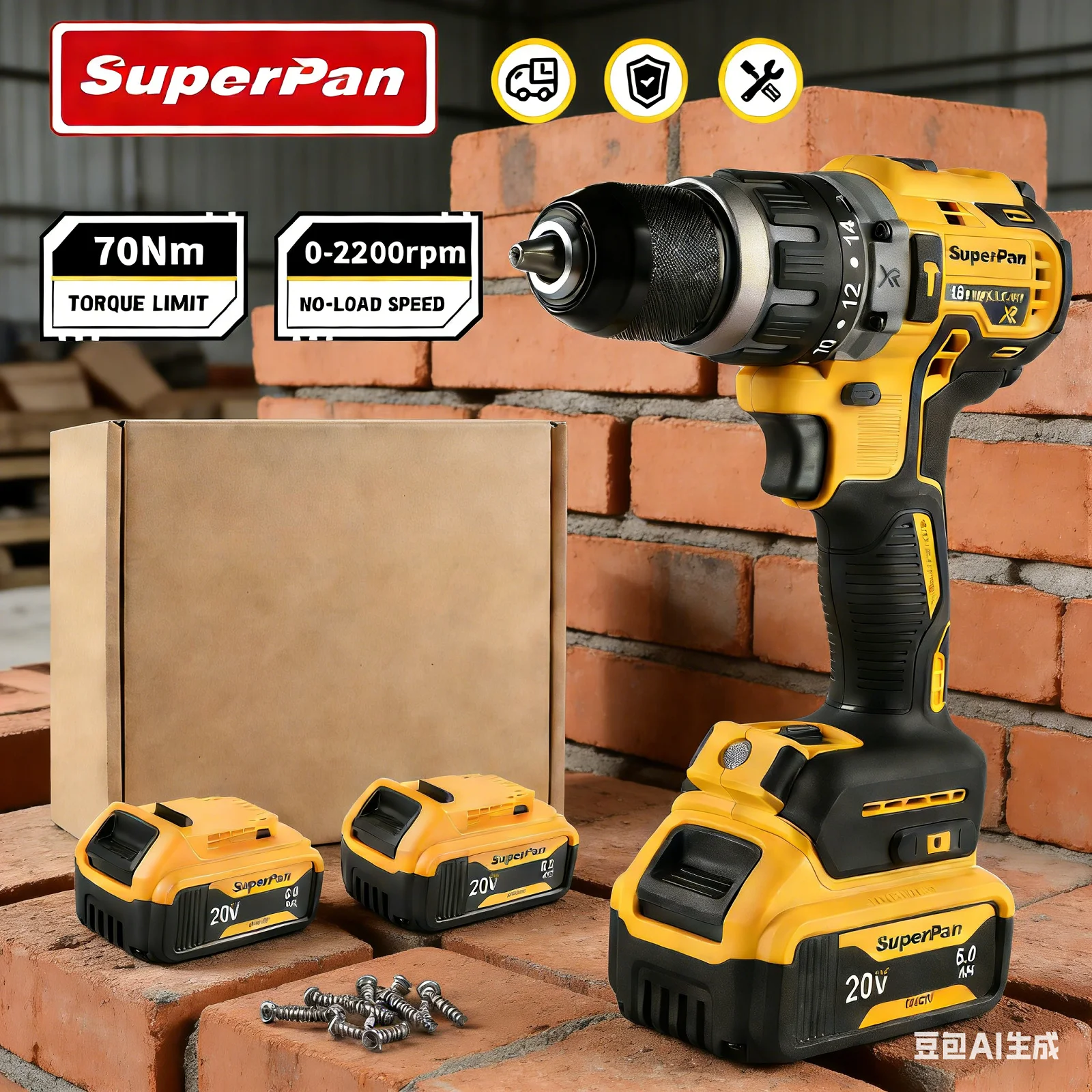 

SuperPan Compact DCD796 20V 70N.m 0-34000bpm 40/13/13mm Wood DIY Drilling Cordless Impact Drill For Dewalt 20V Battery Pin