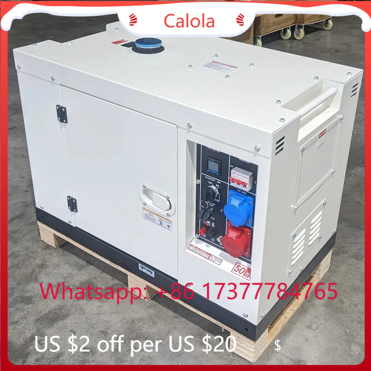 Super Silent Generator 5KVA to 20KVA 1Phase 3Phase Low Noise Portable Genset