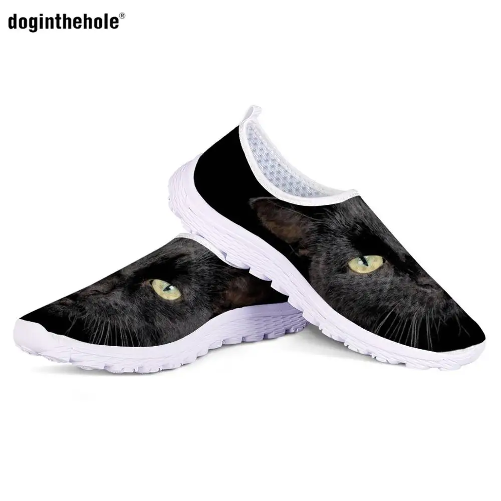 Kittens Cute Baby Cats Printed Spring Summer Mesh Sneakers Women Casual Flats Super Light Walking Female Flat Shoes