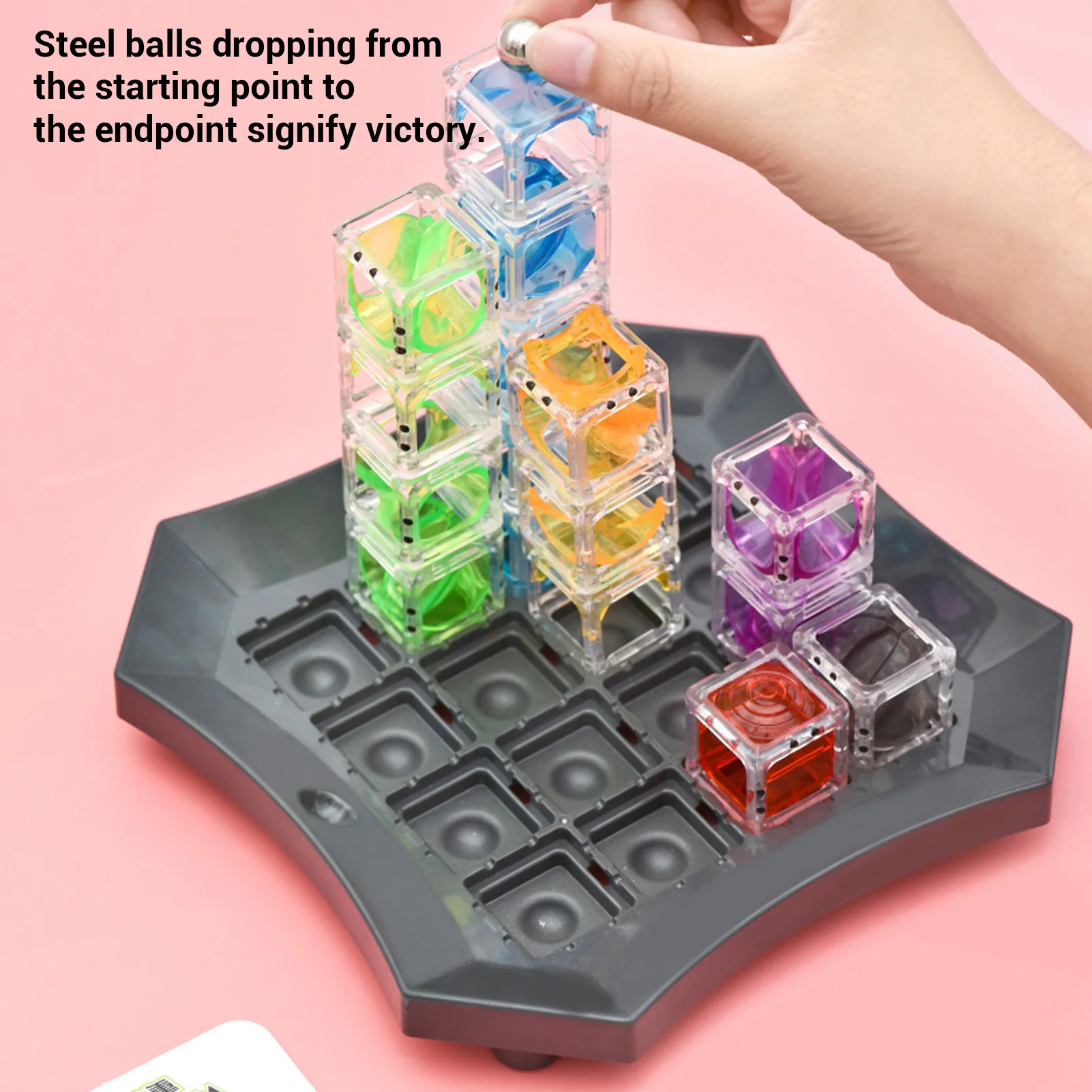 เกมฝึกสมอง Gravity Marble Run 60 ขั้นตอน ฝึกทักษะ STEM เกมเขาวงกตลูกแก้ว ฝึกการวางแผน เกมสร้างสรรค์สำหรับเด็กชายและเด็กหญิง