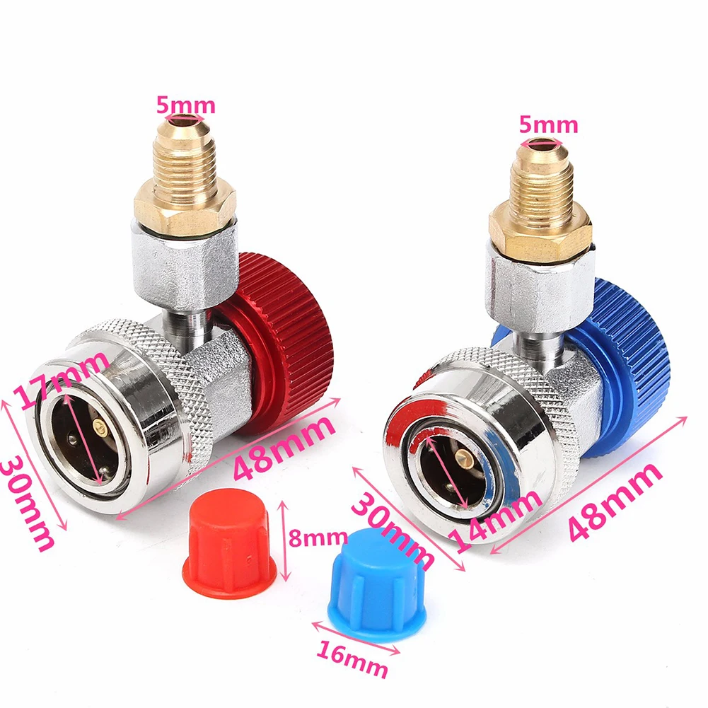 R134A Air-conditioning Coupler Connector Adapters Type AC Manifold Gauge Auto Set for A/C Manifold Gauge Brass Adapter Dropship