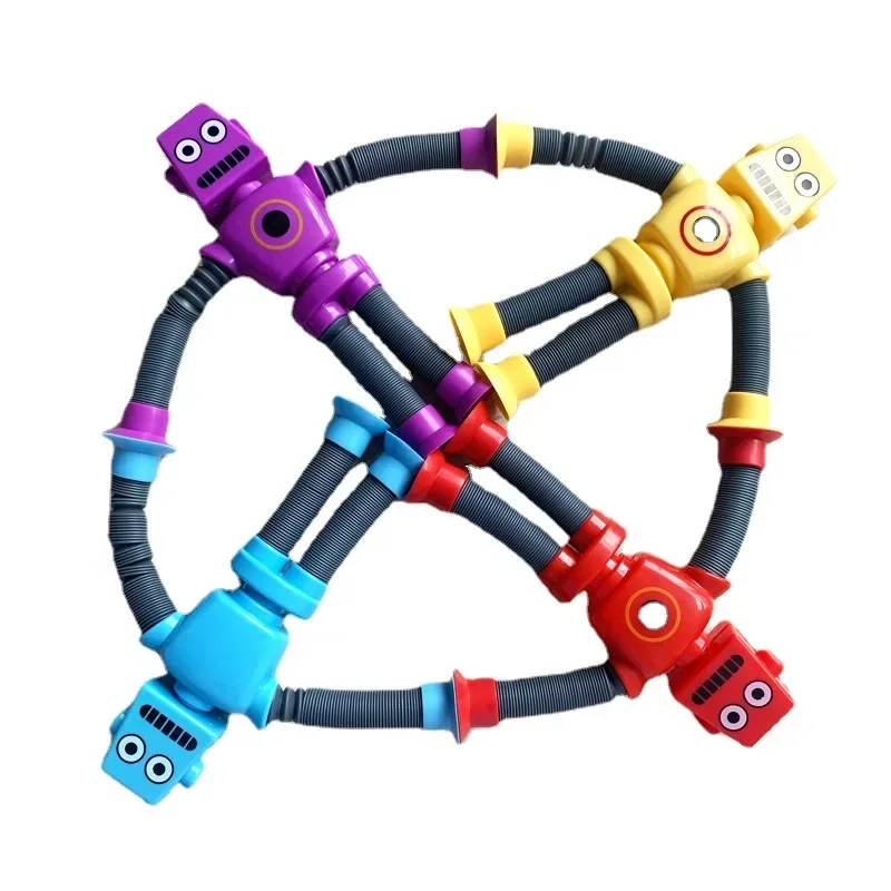 1-4Pcs Flexible Bendable Robot for Children and Boys Funny Decompression Gift Novelty Wire Twisted Deformation Doll Fidget Toy