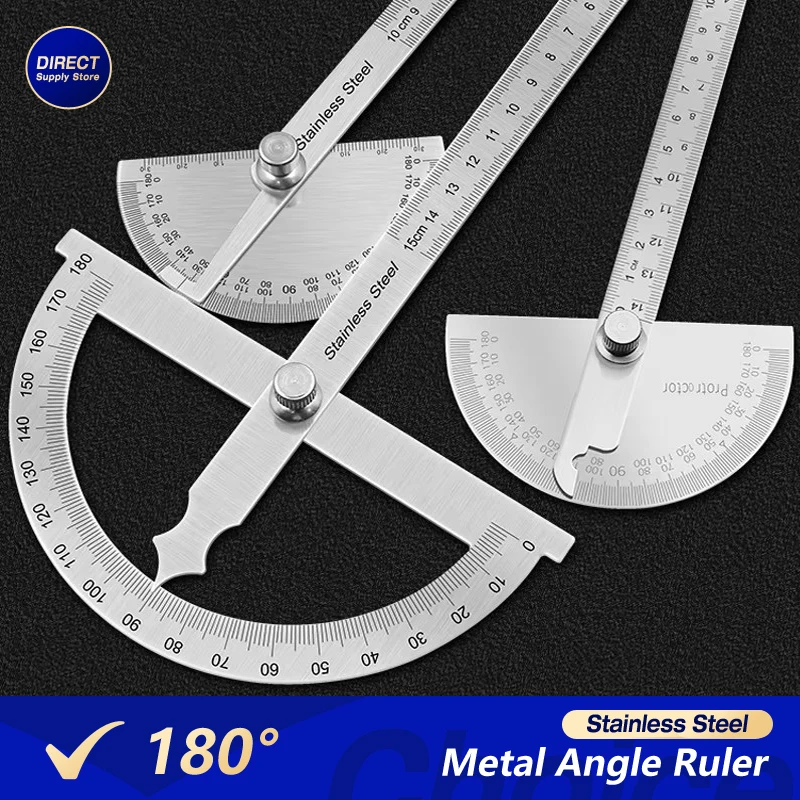 Stainless Steel 180 Degree Protractor Metal Angle Ruler professional Meter Ruler Gauge Finder Goniometer Conveyor Tool