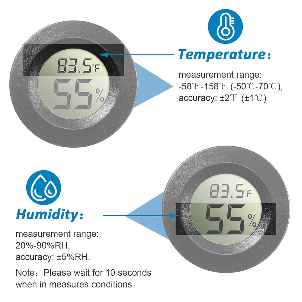 1/4Pcs Hygrometer Thermometer Mini Digital LCD Monitor Indoor Room Electronic Temperature Round Humidity Weather Station