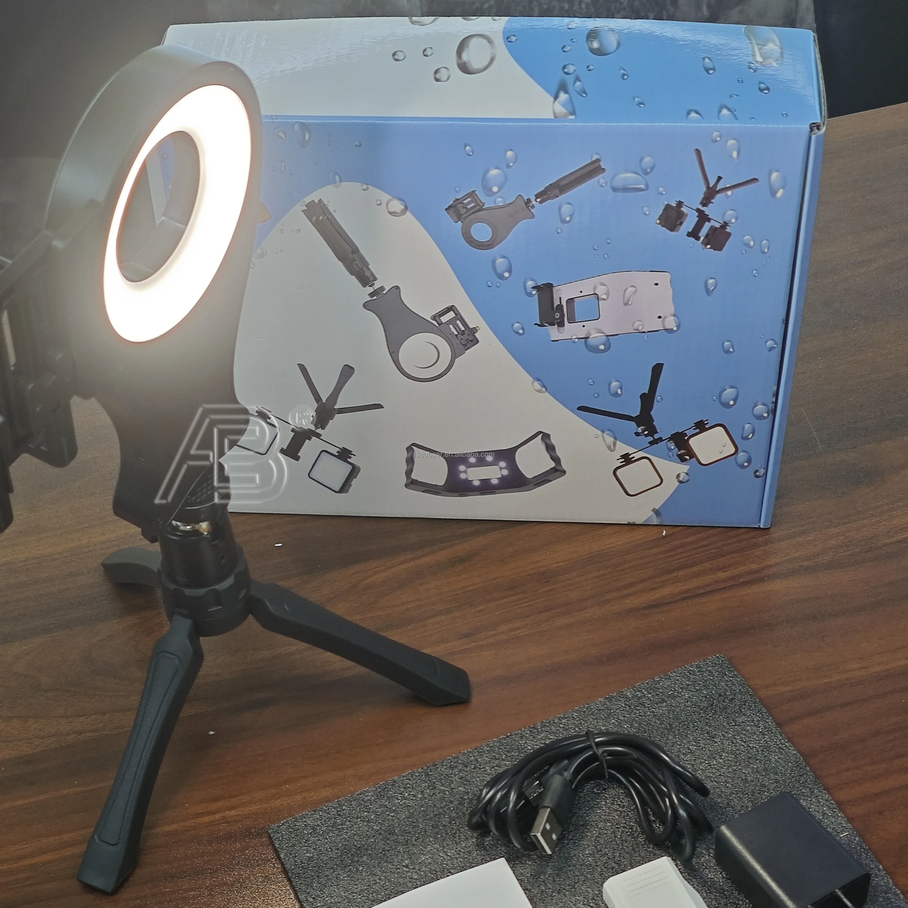 Portable Electric Dental Fill Light Adjustable Tripod with White/Cool Light for Oral Photography Assistance