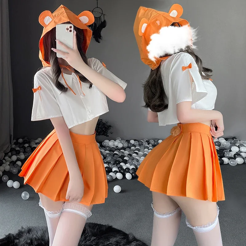 OJBK-Costumes de cosplay d'écolière coquine pour femmes, uniforme d'anime japonais Kawaii, mini jupe, lingerie sexy pour étudiants, tenues de jeu de rôle