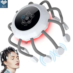 Electric Scalp Massager Head Massager Red Light Vibrator Octopus Head Scratcher For Relaxation Stress comfortable Soft Silicone