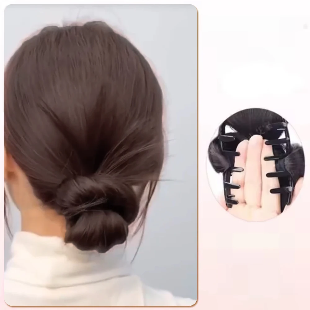 Low Bun Wig Hair Clip-In Messy Bun Hairpiece Straight Hair Extension for Effortless Updo Synthetic Claw Messy Hair Bun for Women