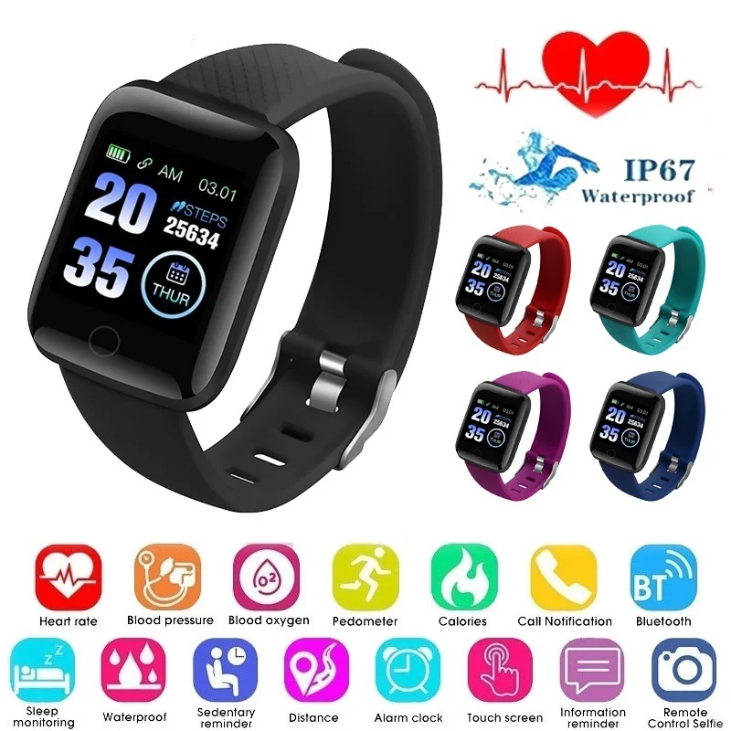 Children's Smart Digital Connected Watch With Call Reminder Step Count Heart Rate Monitoring For Children Men Women Watch Hours