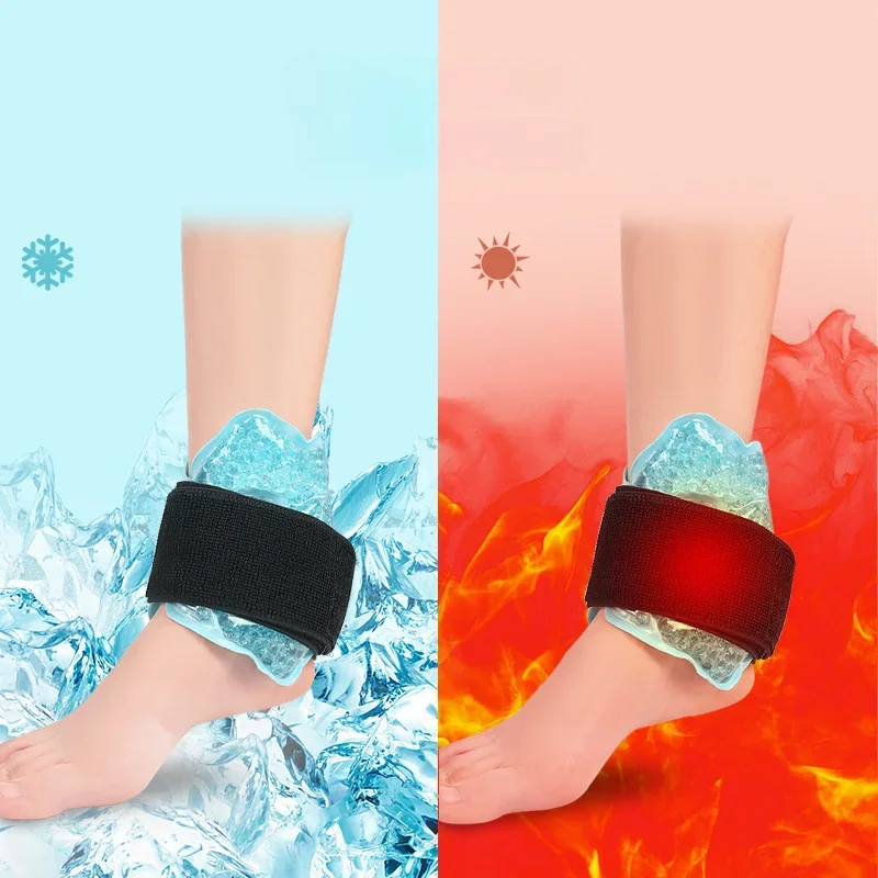 1PC Ankle Brace Foot Ice Pack Wrap for Injuries Hot Cold Therapy Reusable Gel Cold Pack Ankle Support for Pain Relief Sprains