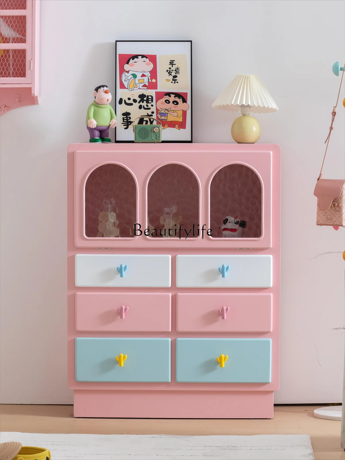 

Cream Style Chest of Drawers Living Room Sofa Dopamine Bedroom Storage Color Storage Cabinet