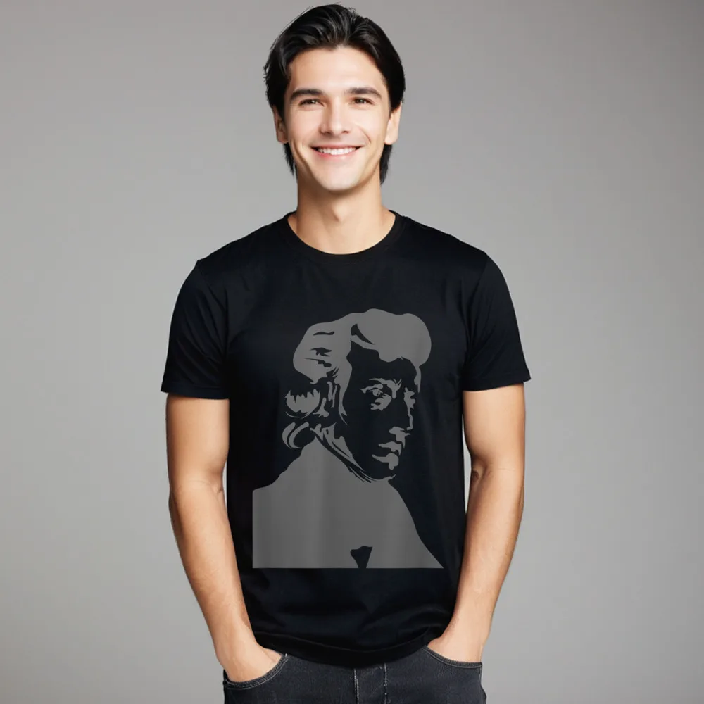 Frederic Chopin Polish Composer Fryderyk Loose Lose T-Shirt Round Collar Combed cotton Tops Tees Dad Tee-Shirt NEW YEAR DAY