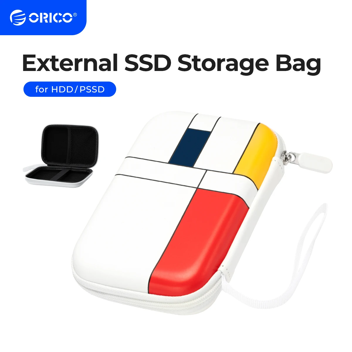 ORICO MTQ External SSD Storage Bag Shockproof Protect Box for Montage PSSD 2.5 inch Hard Drive Disk Data Cable U Disk Storage