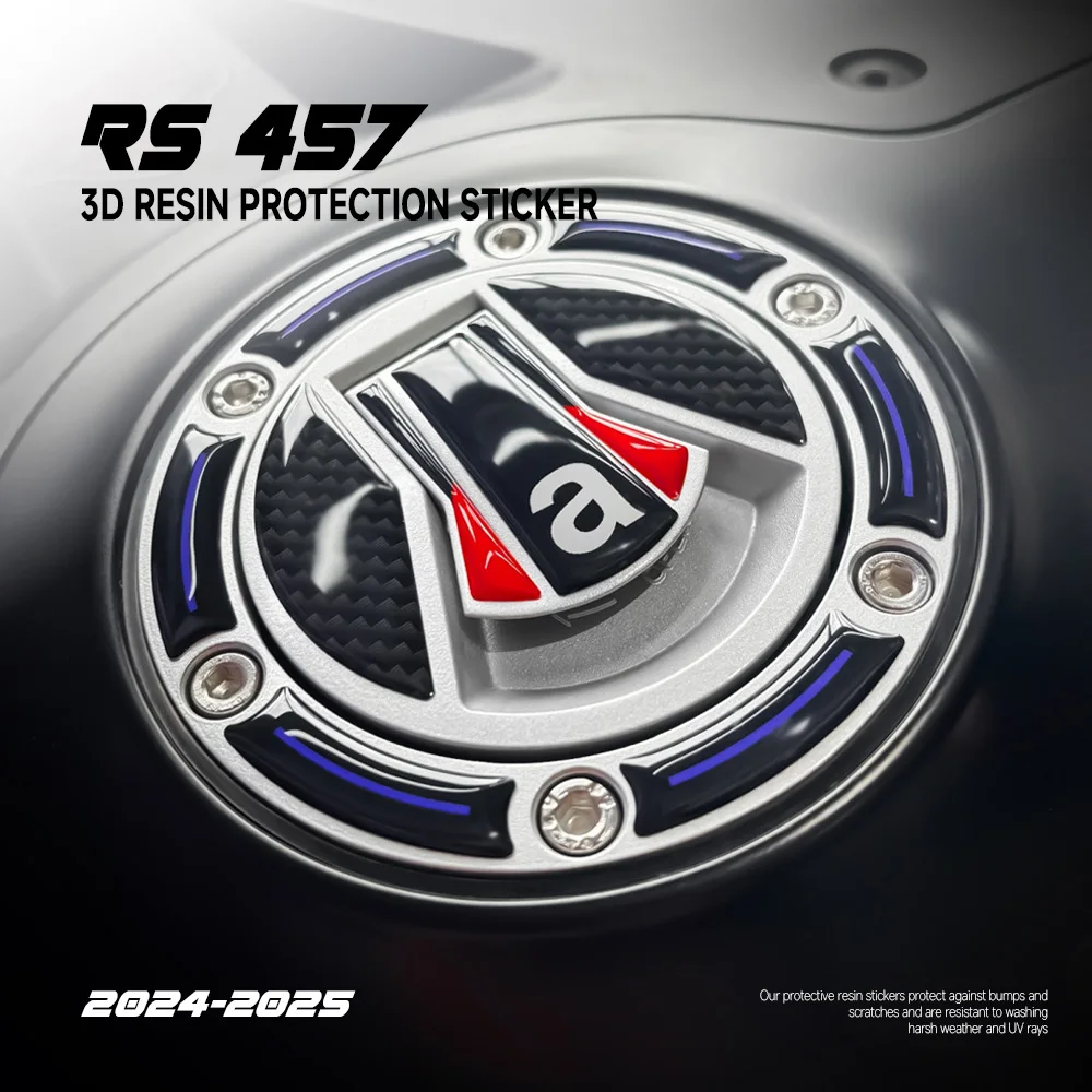 

For Aprilia RS 457 2024-2025 Fuel Cap Protection Motorcycle RS457 Accessories 3D Resin Decal Kit