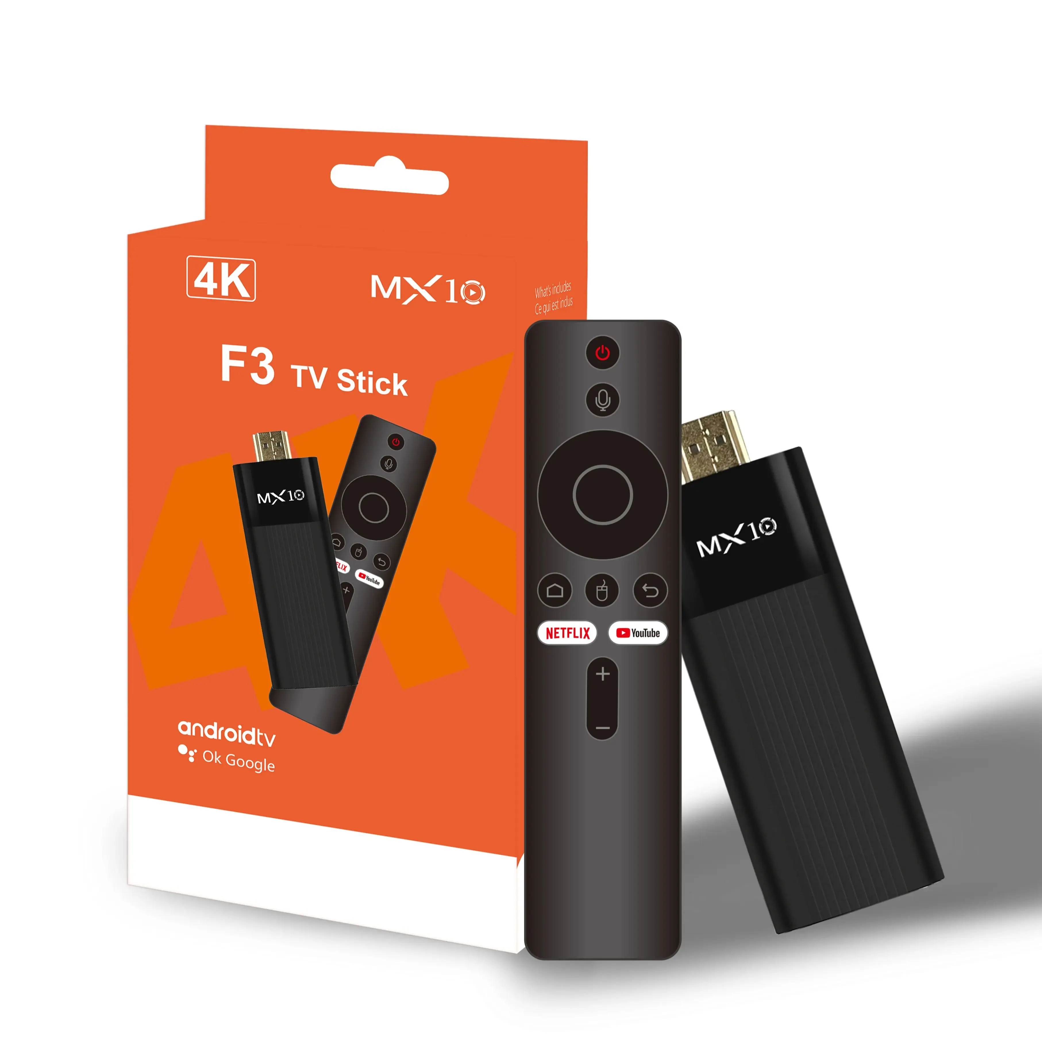 Android TV Stick MX10-F3 H313 4K UHD 2.4/5.8G WiFi Android 13 Smart Sticks Amazon Fire TV 4K Good price  2+16GB