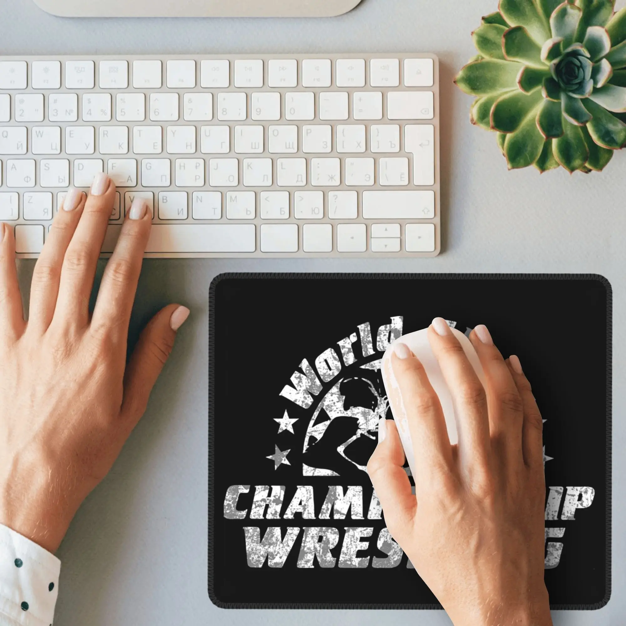 Tappetino per mouse da wrestling campionato di classe mondiale, tastiera per computer, tappetino per mouse, PC da gioco, laptop, scrivania, accessori per ufficio, tappetini da tavolo