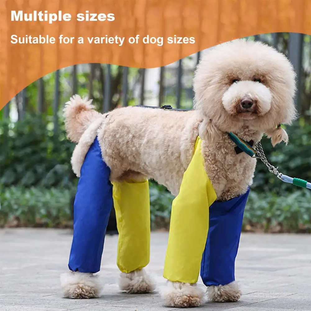 

Adjustable Pet Leg Sleeves Waterproof Insect-Proof Anti-Dirty Dog Sleeves Prevent Licking Dustproof Dog Pants with Collar