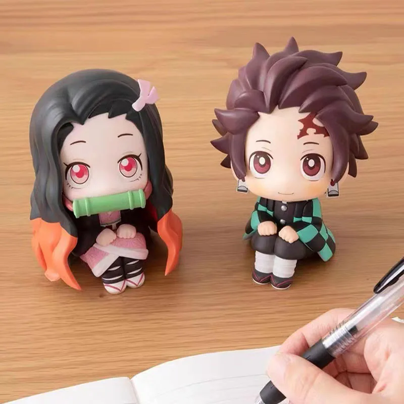 Anime Demon Slayer Doll Toy 10cm Nezuko Tanjirou Cartoon Q Version PVC Action Figures Model Hobby Toy Kids Birthday Gift Decor