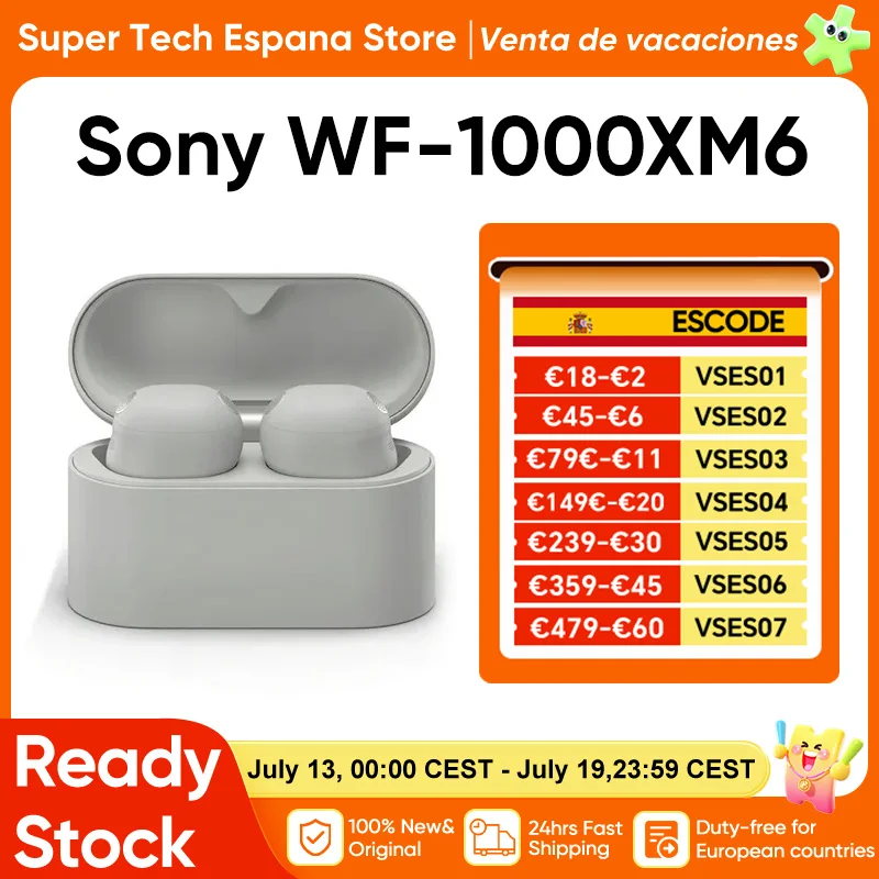Orignial Sony WF-1000XM6 Wireless Earbuds with Noise Cancelling Bluetooth 5.3 High Resolution Sound Multipoint Connection Up to 30 Hours Battery