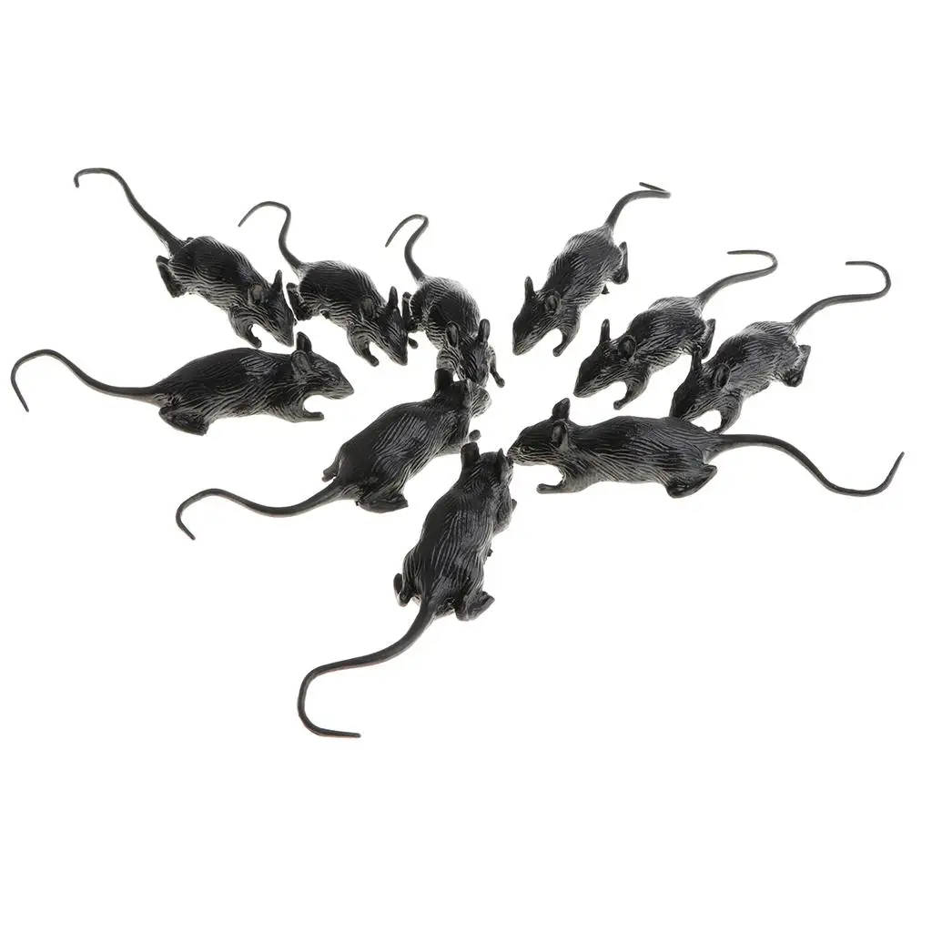 10pcs Vivid Reptile Animal Rubber Mouse Model Figure Kids Learning Toy 8x2cm