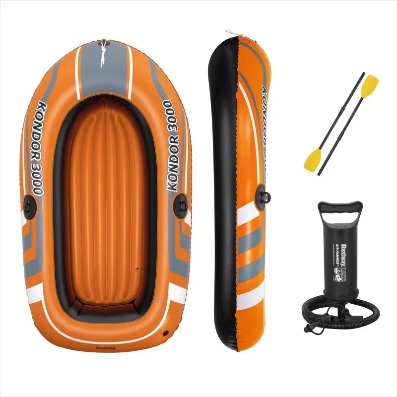 PVC Inflatable Boat Single Double Person Kayak High Quality Canoe Boat Suitable for Fishing Rafting Diving Water Transport