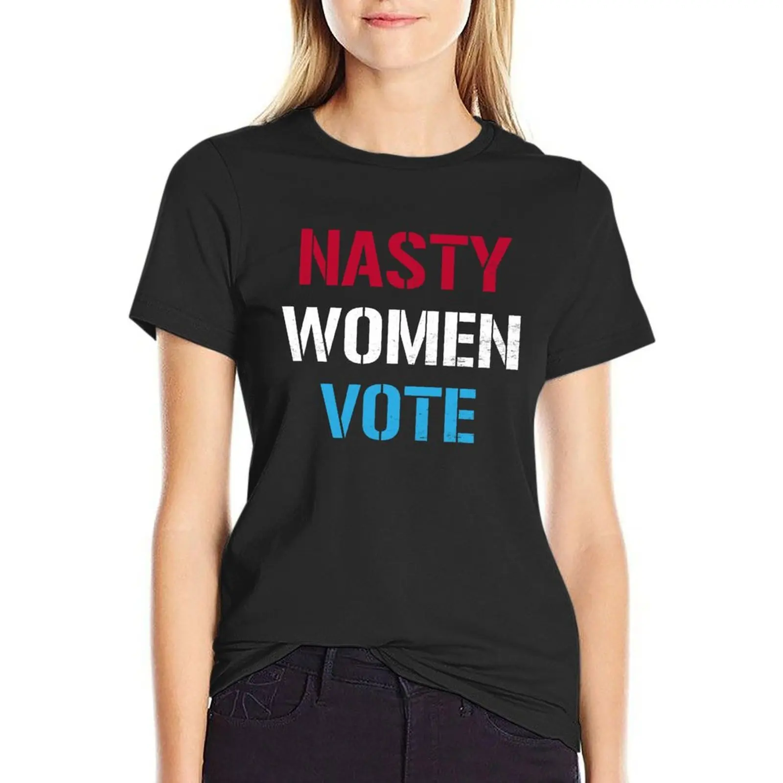 nasty women vote, vote for nasty women T-Shirt plus size tops animal print shirt for girls t-shirts for Women pack