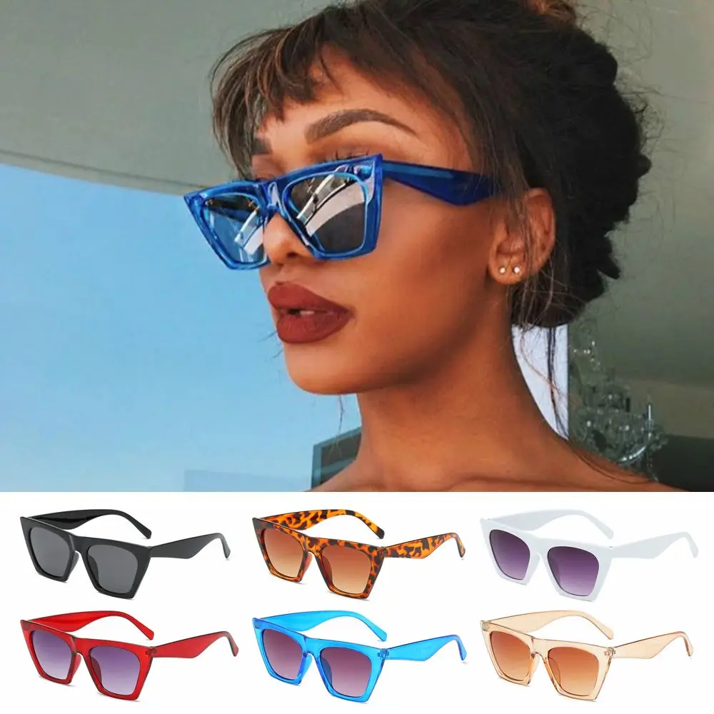 Fashion Streetwear Square Frame Eyewear Sunglasses for Women Vintage Shades Goggles Sun Glasses