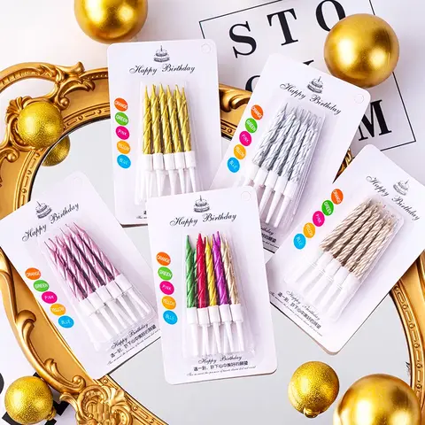 생일 스레드 촛불 어린이 크리 에이 티브 베이킹 파티 케이크 장식 1 년 그물 빨간색 디지털 다채로운 연필 벤딩