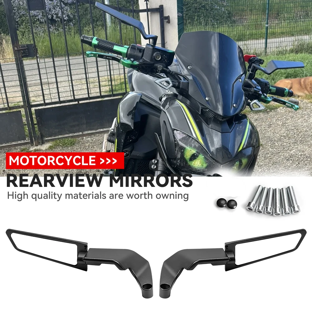 For Kawasaki Z1000 Z900 Z800 Z750 Z650 Z400 Z300 Z250 Motorcycle Accessories Rearview Mirror Wind Wing Side Rear View Reversing