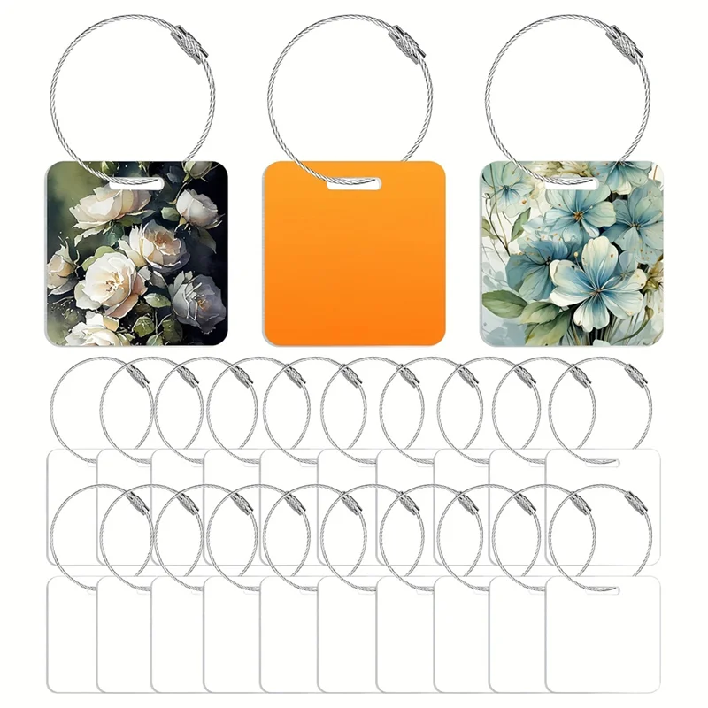 ABVA-For DIY Craft Gift Sublimation علامة الأمتعة الفراغات 20 قطعة مع حلقة للسفر حقائب رياضية #2