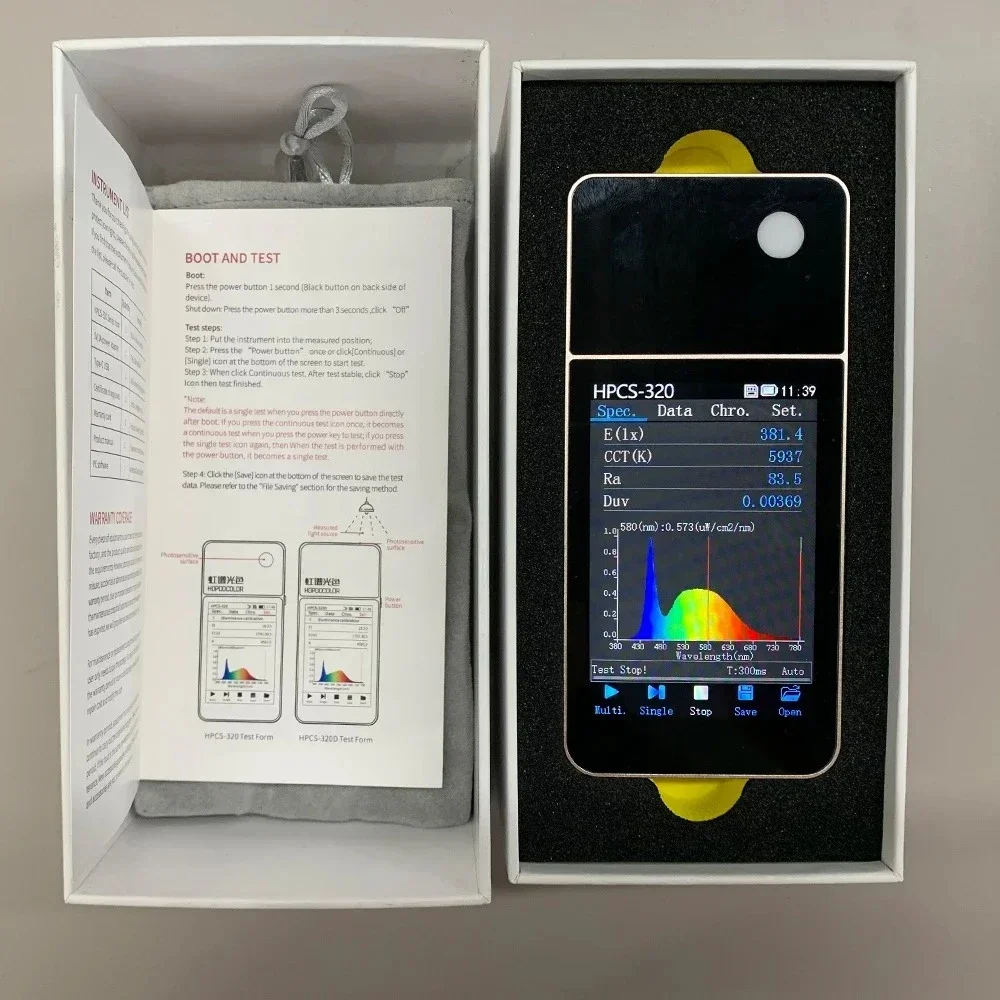

HPCS320 Cheap CCT CRI Lux Spectrum Meter Light Spectrometer