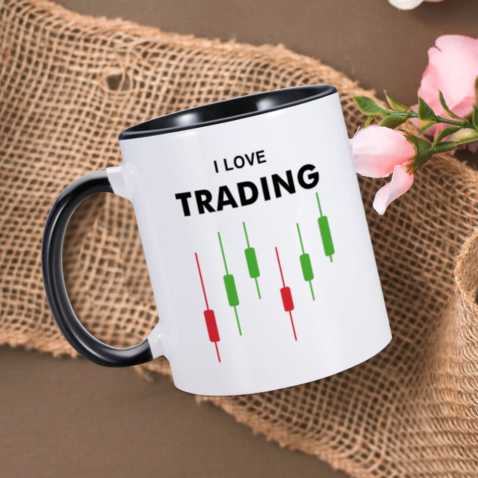 Funny Traders Ceramics Mug I Love Trading Coffee Mugs Perfect Gift for Stocks Foreign Exchange Market Traders 11oz Tea Water Cup