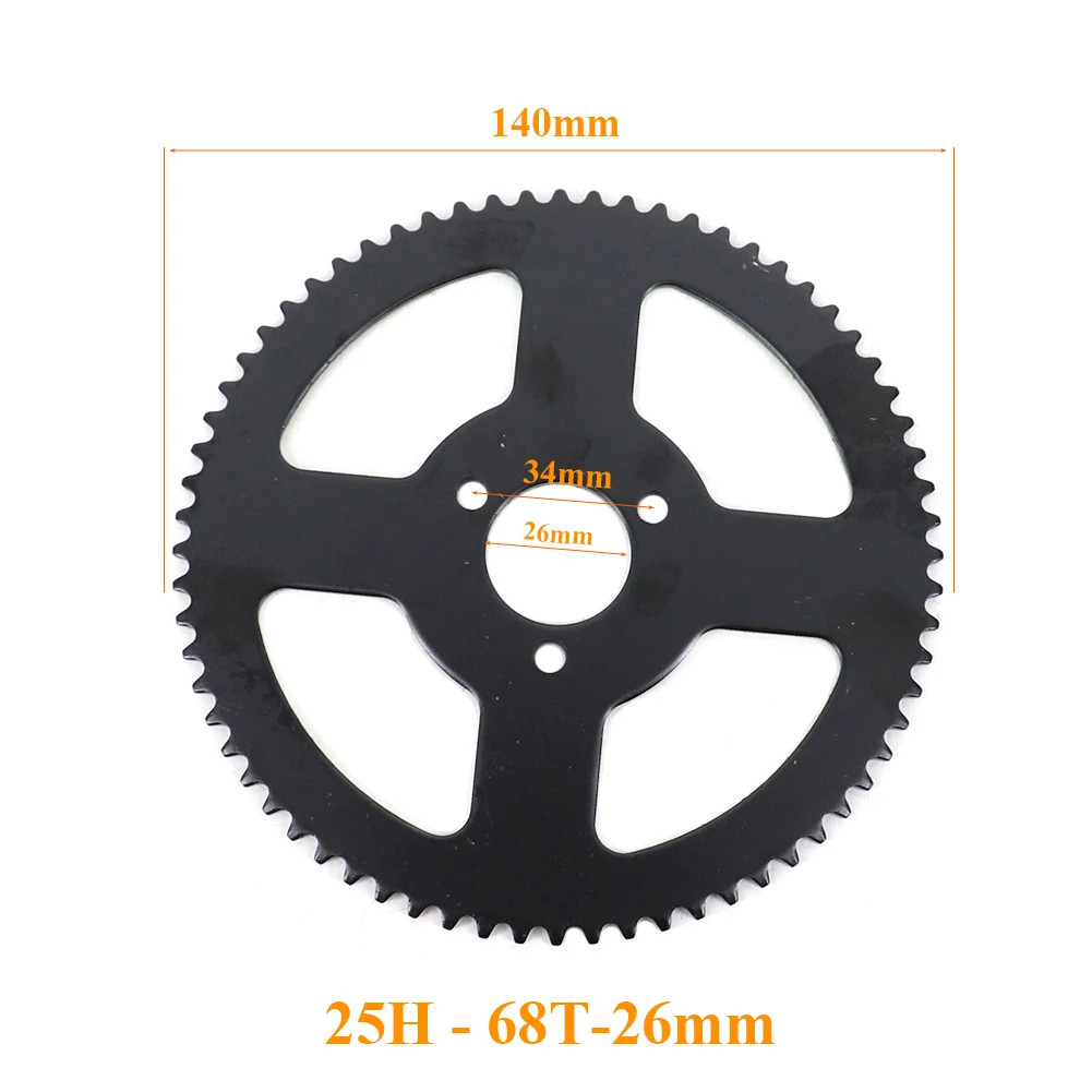 25H 7T Front Sprocket & 68T 26mm Rear Sprocket 136 Links Chain for 49cc Mini Pocket Bike 2 Stroke Mini Moto Pocket Bike ATV Quad