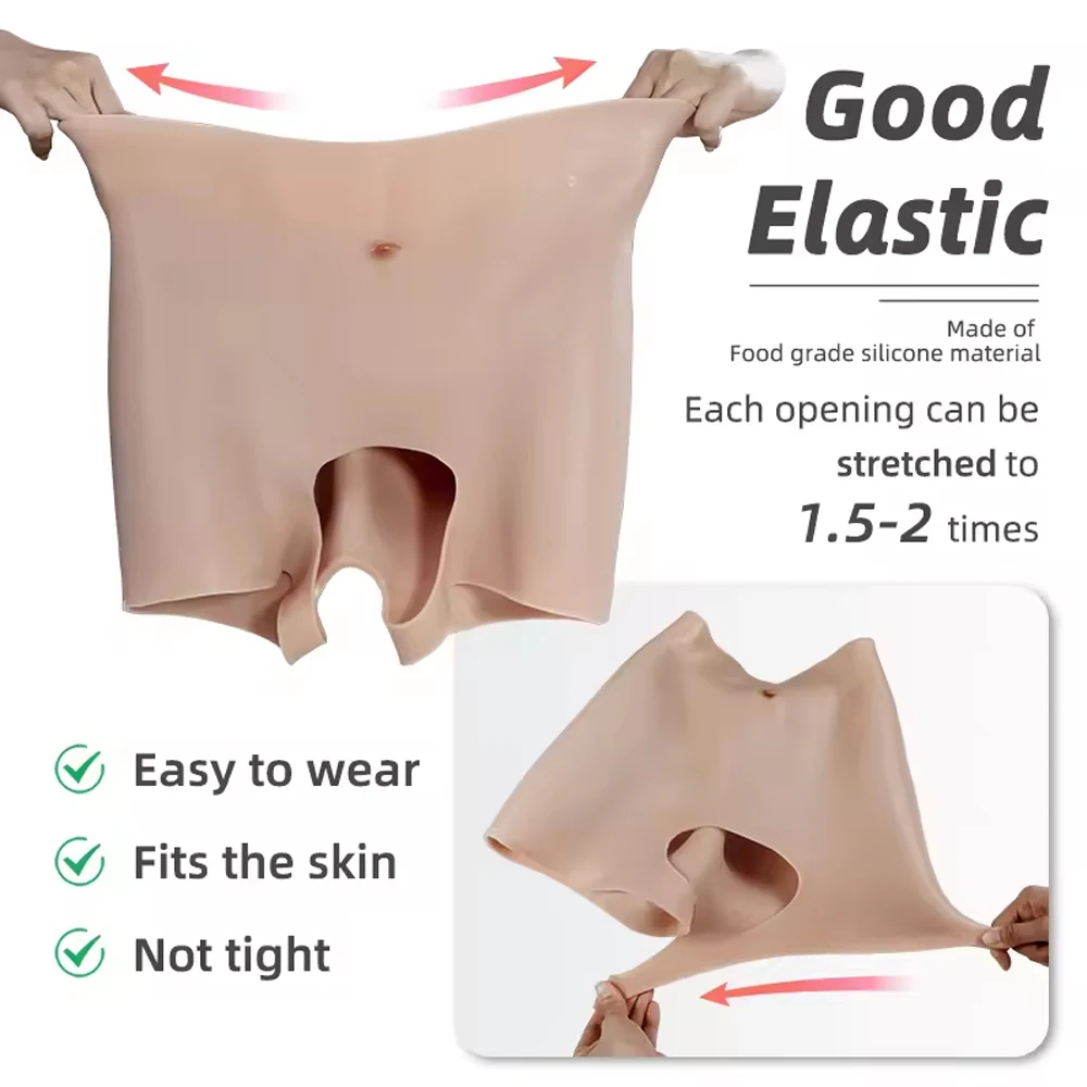 Female Silicone Fake Buttocks Padded Panties Soft Natural 2cm Butts Lifting Pants Shapewear for Women Crossdressing Cosplay