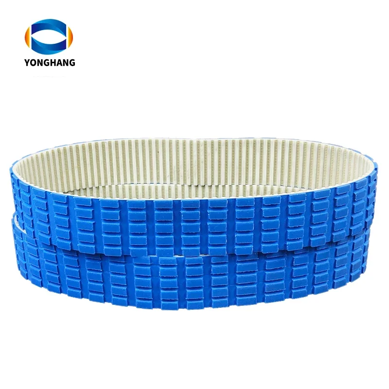 

Yonghangbelt Customized 32-T5-575mm Blue Silicone Coated PU Sausage Conveyor Belts New Arrival