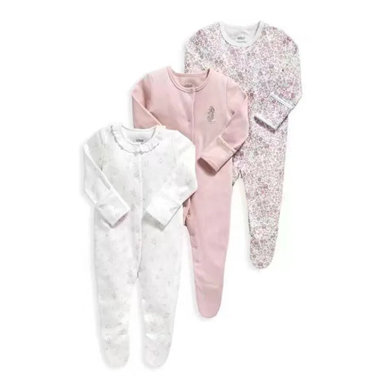 3PCS/LOT 2024 New Babies Rompers Cotton Material Long Sleeves Baby Boys Girls Jumpsuits Newborn Clothing Infant Sleepsuits