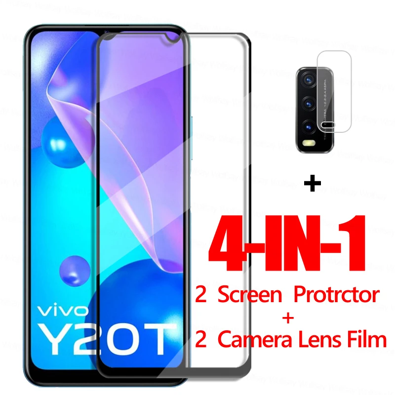 Full Glue Glass For VIVO Y20T Glass Vivo Y20T Screen Protector Tempered Glass Vivo Y21S Y30 Y12S Y21 Y31 Y51 Y33S Y53S Y72 5G