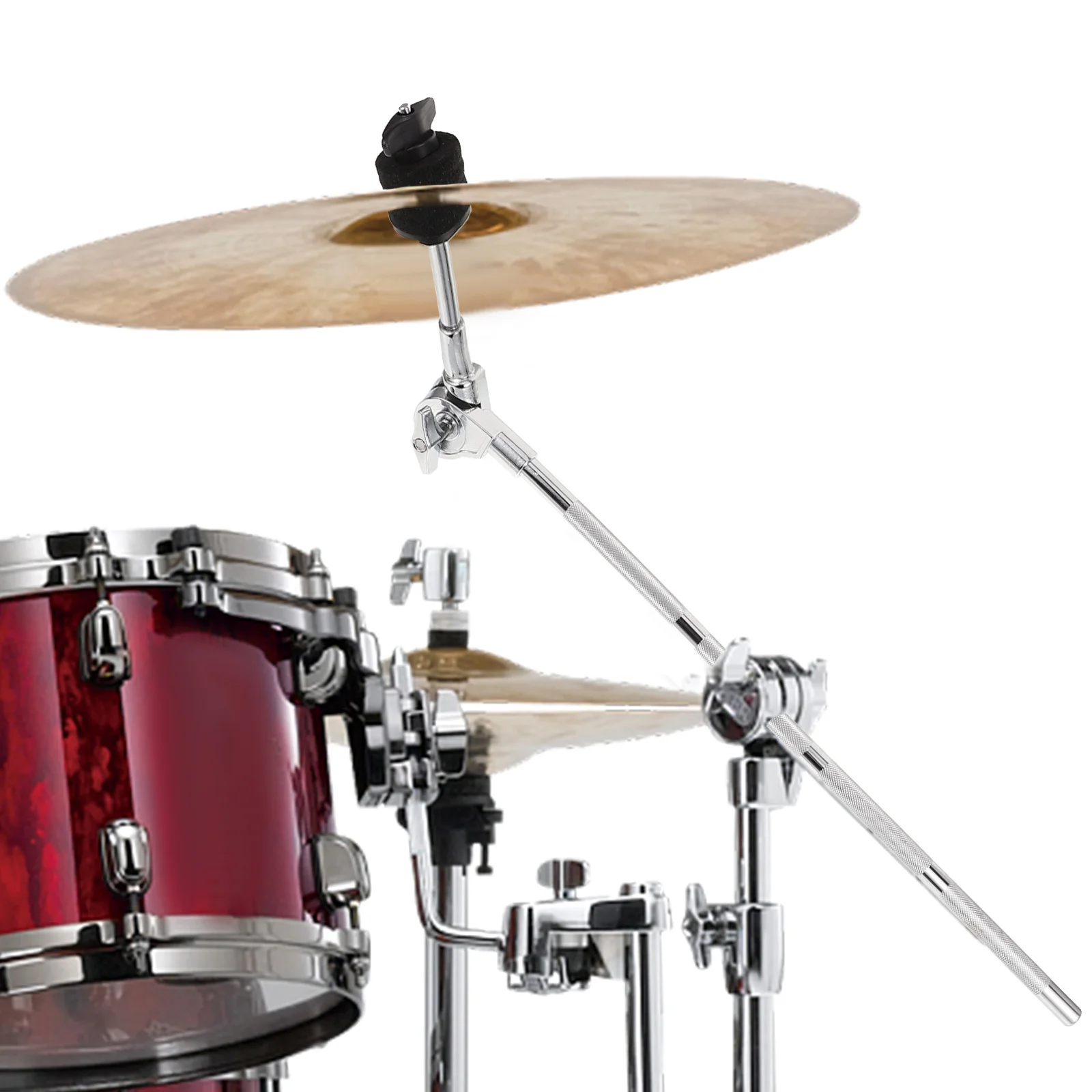 

Cymbal Stand Extension Rack Connector Stands Shelf Boom Arm Bar for Cymbals Drum Silver Tilter Attachment