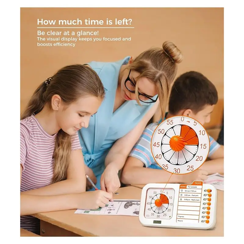 Y01A 3-In-1 Visual ADHD Timer For Kids & Adults With Planning Board, Task Timer, Chore Chart & Visual Schedule Planne