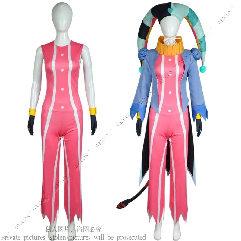 XT8Аниме Helluva Boss Одежда Униформа Fizzrolli Косплей Адский Дьявол Хэллоуин Костюм Унисекс Хвост HeXT6@!