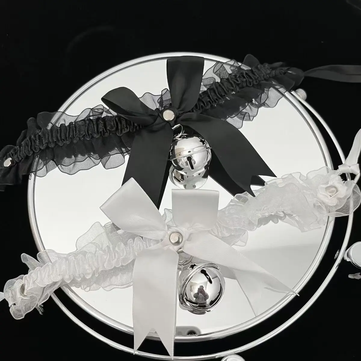 

Косплэй бант-колокольчик-колье, ожерелье ручной работы, ремешок в стиле Лолиты, кружевная лента, цепочка на шею, сексуальный галстук-воротник для девочек