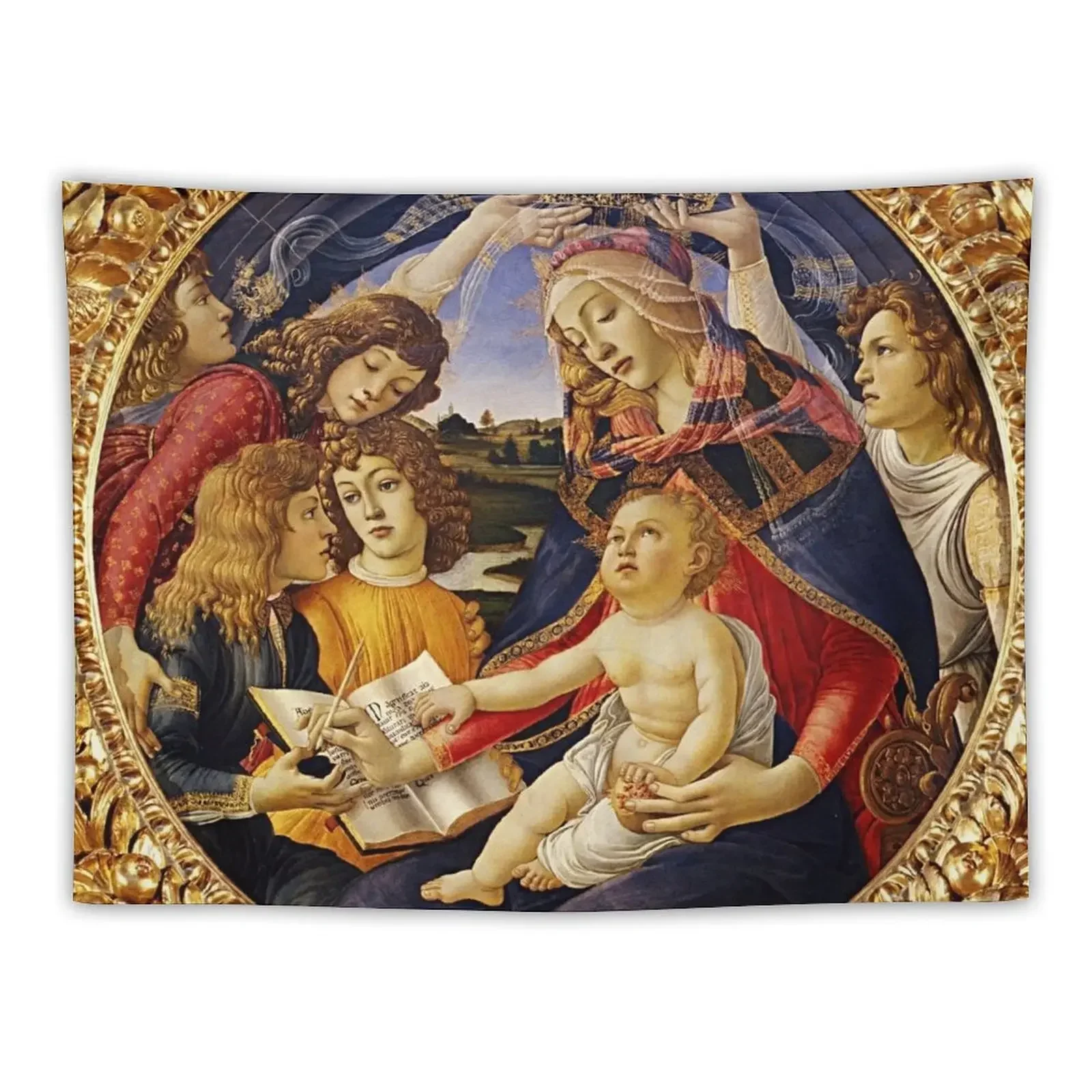 

Magnificat Madonna, Botticelli Tapestry Aesthetic Room Decoration Decorative Wall Mushroom Tapestry